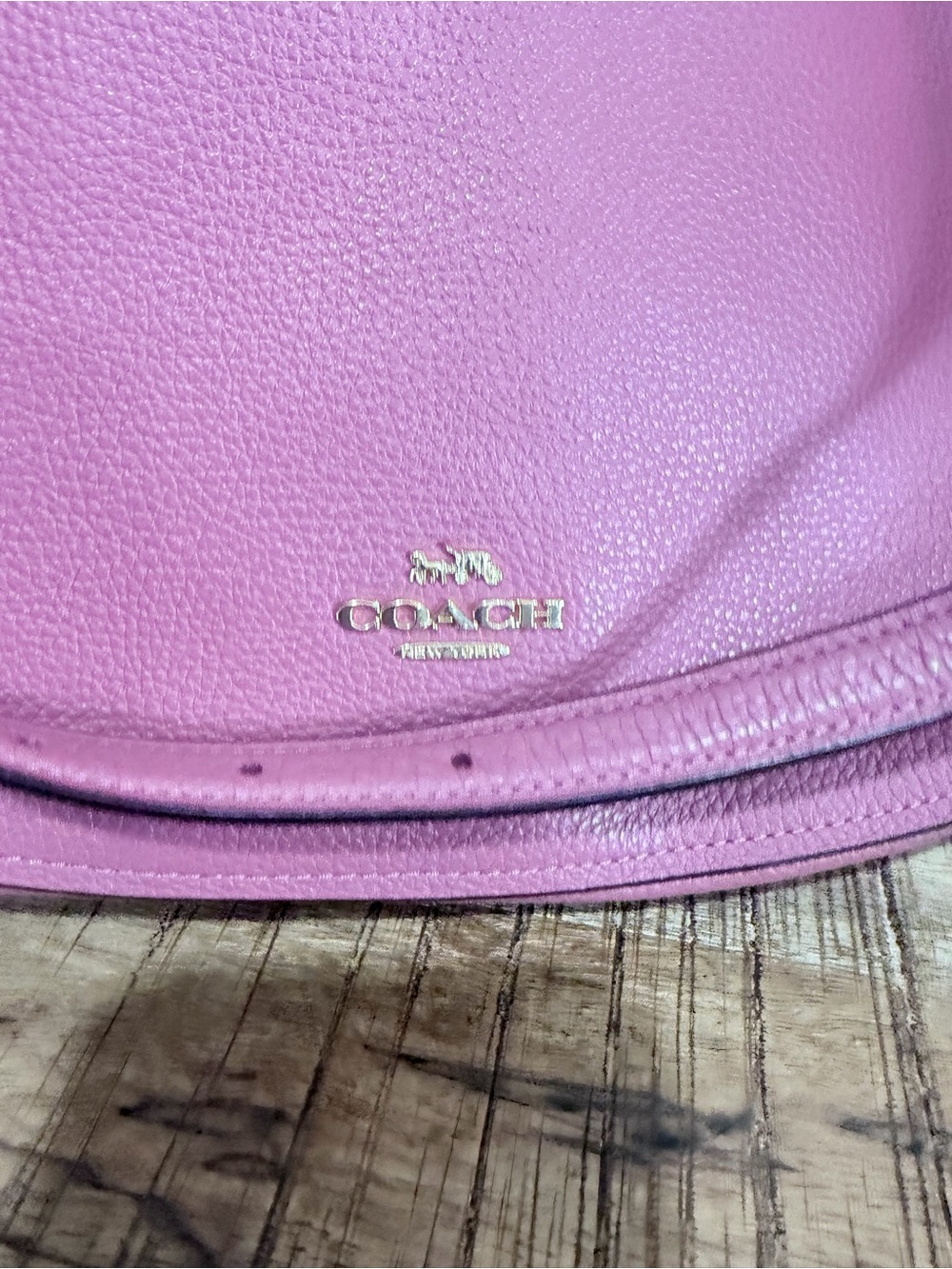 Coach Pink Pebble Leather Shoulder Bag with Gold Hardware - Picture 4 of 6